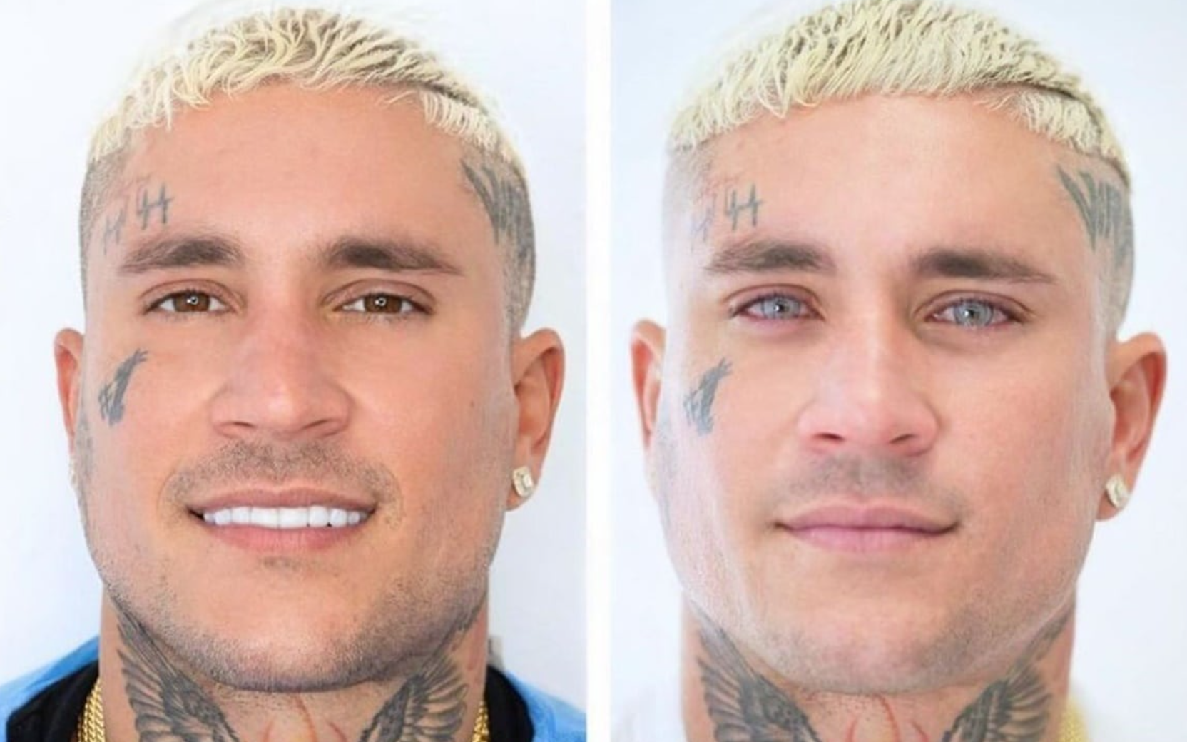 Cantante se cambia el color de sus ojos